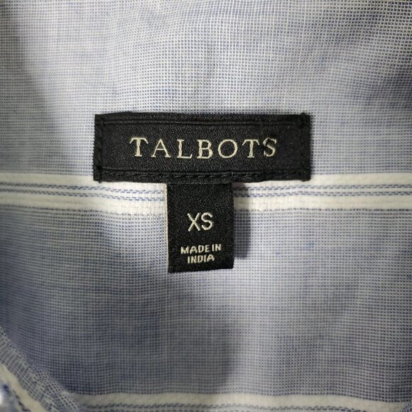 🚨296 Talbots blue and white long sleeve button down tunic - Picture 2 of 8